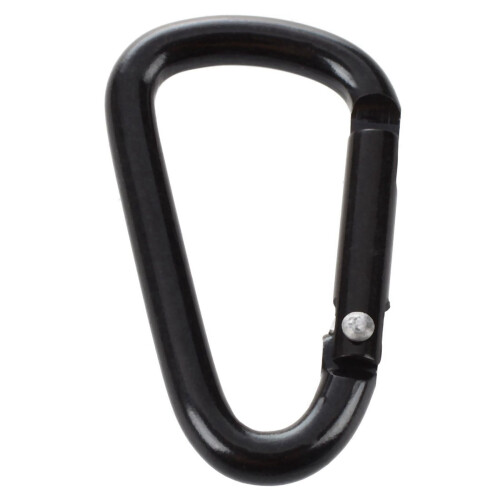 20 Pcs Black D Shaped Aluminum Alloy Carabiner Hook Keychain 1