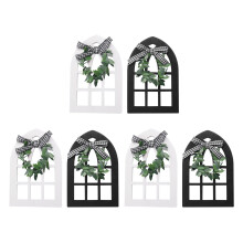 6 Stück Holz Bauernhaus Fenster Abgestufte Ablage Dekoration Plaid Rustikale Bauernhaus Dekor Kathedrale Bogen Fenster Regal Foto StüTze