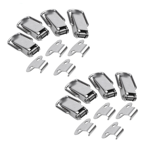 Cabinet Silver Tone Spring Loaded Toggle   Hasp 8 Pcs