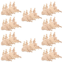 40 Stücke 8 x 8 cm Holz Geschnitzte Ecke Onlay Applique Türschrank Rose Unlackiert EuropäIschen Stil