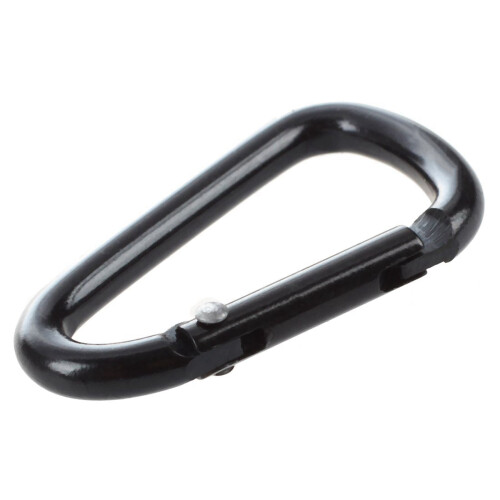20 Pcs Black D Shaped Aluminum Alloy Carabiner Hook Keychain 2
