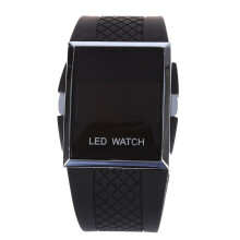 2X Luxux Maenner Rote LED Helle Sport Armbanduhr Geschenk Art - Schwarz