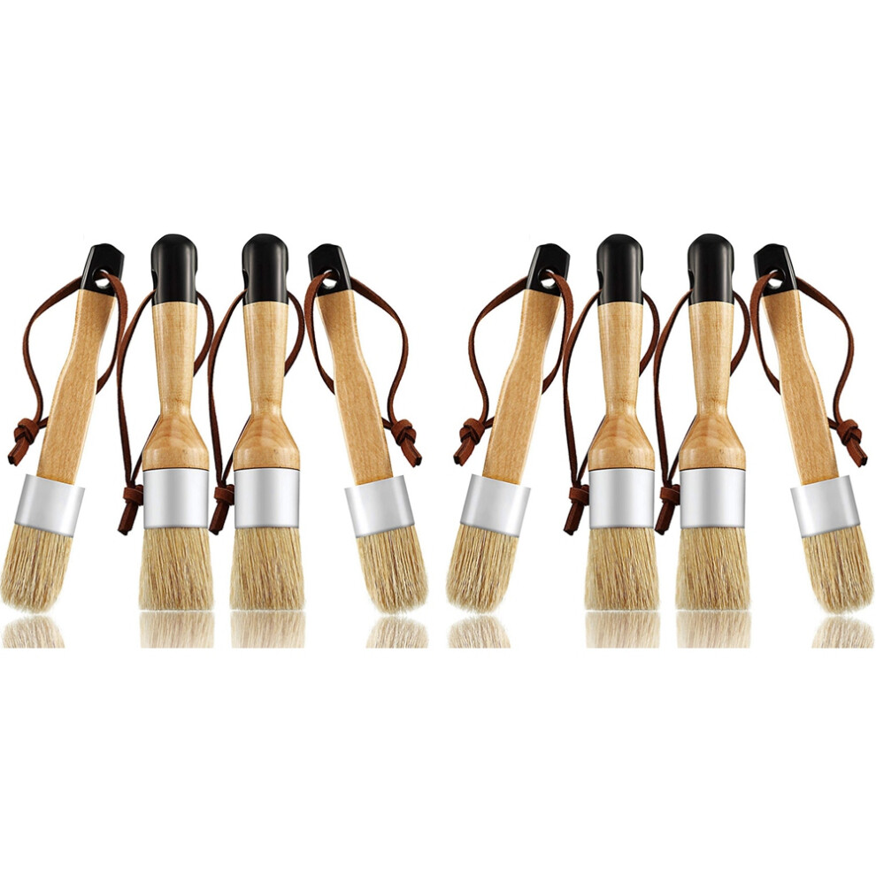 Chalk And Wax Brushes Include Flat And Round Chalked Paint Brush With Bristles, Multi-Use Brushes(8 Pieces) 4713844809147