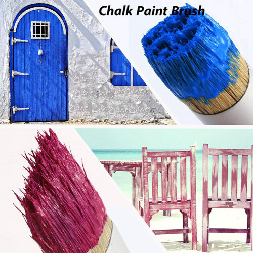 Chalk and Wax Brushes Include Flat and Round Chalked Paint Brush with Bristles, Multi-Use Brushes(8 Pieces) 2