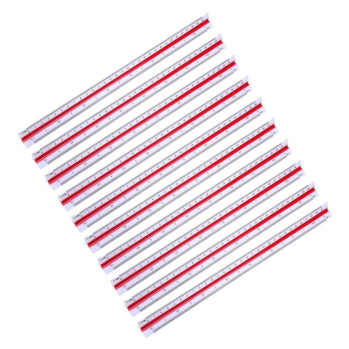 10X 1:20 1:25 1:50 1:75 1:100 1:125 Régua de Escala Triangular de Plástico