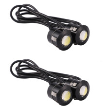 4Pcs LED Eye Backup Light Fog Driving Lamp Car Motorcycle White Light 9W Black