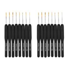 16Pcs / Set Black Knitting Needles Plastic Handle Crochet Hooks for Knit DIY Loom Tool Weaving Kit Braid