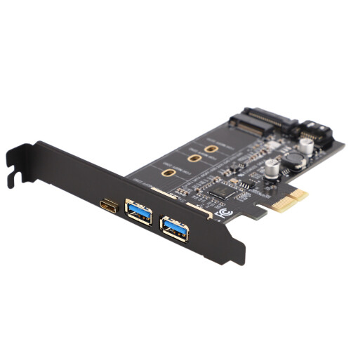 2X Doppia Scheda USB 3.0 E Type-C M.2 PCIe M2 SSD  B Chiave per PCI-E Controller Riser Card per 2280 2260 2242 2230 1
