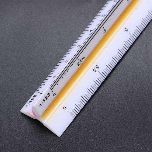10X 1:20 1:25 1:50 1:75 1:100 1:125 Plastic Triangular Scale Ruler 1