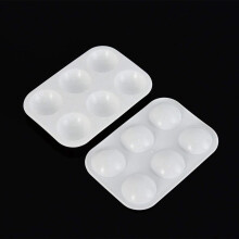 48 Pieces Plastic Paint Palettes 6 Well Rectangular Watercolor Palette Painting Tray, White