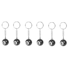 6 x Llavero de Bola de Billar Anillo de Llave Felicidad Numero 8