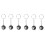 6 x Porte-Cles de Billard Porte-Cles Chanceux No. 8 1