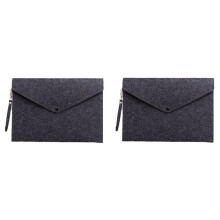 Dark Grey 2PC Simple A4 Capacity Document Bag Pad Business Briefcase File Folders Chemical Filing Products