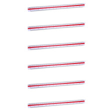 6X Righello Triangolare in Plastica 1:20 1:25 1:50 1:75 1:100 1:125