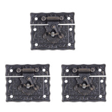 3X Holzkoffer Brust Box Rechteck Verschluss Haspe Riegel Bronze