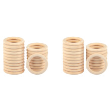 Anneaux En Bois de 60 Pièces 70mm, Cercles En Bois D'Anneau En Bois pour L'Artisanat de Bricolage, Cintre de Plante En Macramé, Ornements et