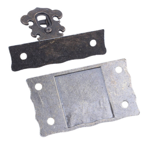 3X Wood Case Chest Box Rectangle Clasp Closure Hasp Latches Bronze Tone 2