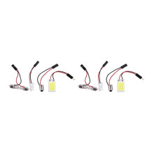 2X Auto Super Bright White 18 COB LED Light Bulb Panel + T10 Festoon Adapters
