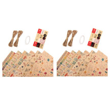 12 Pcs Wrapping Paper Sheets,Birthday Wrapping Paper Set Festival Gift Wrap Papers,Ribbon Present Gift Wrapping Paper