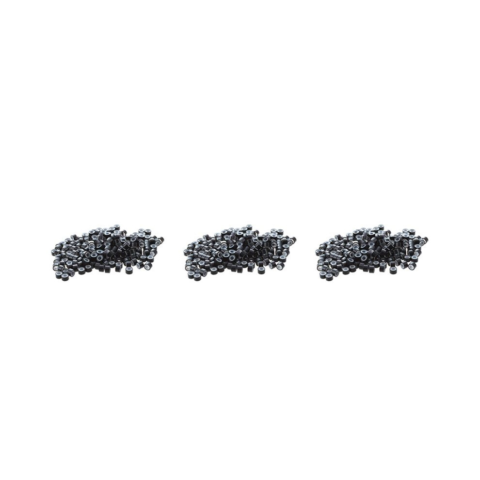 Istovo Unisex Black 600 Pcs 5Mm Silicone Lined Micro-Ring Beads Linkies For I Stick Hair Extension Installation And Feathers