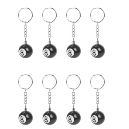 8 x Porte-Cles de Billard Porte-Cles Chanceux No. 8