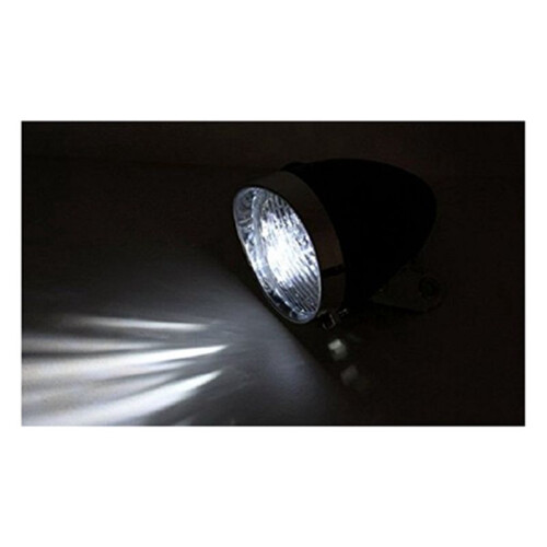 2X Retro Bicycle Bike Accessory Front Light Bracket Vintage 3LED Headlight (Black) 2