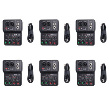 6X TEYUN Q-12 Sound Card Audio Mixer Sound Board Console Desk System Interface 4 Channel 48V Power Stereo Computer Sound Card