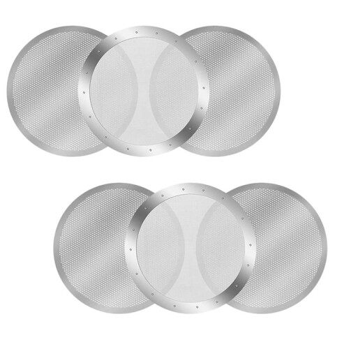 6 Pack Metal Reusable Coffee Filter Mesh for  Coffee Maker Espresso Maker, Silver