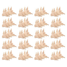 80Pcs 8 x 8cm Wood Carved Corner Onlay Applique Door Cabinet Rose Unpainted European Style