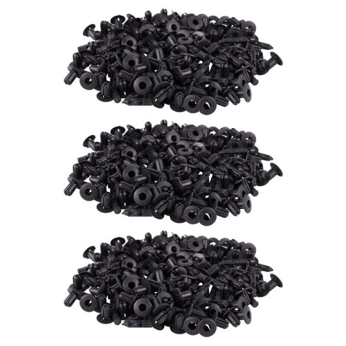 300Pcs Car Molding Door  5mm Hole Plastic Rivets Fixing Black. 1
