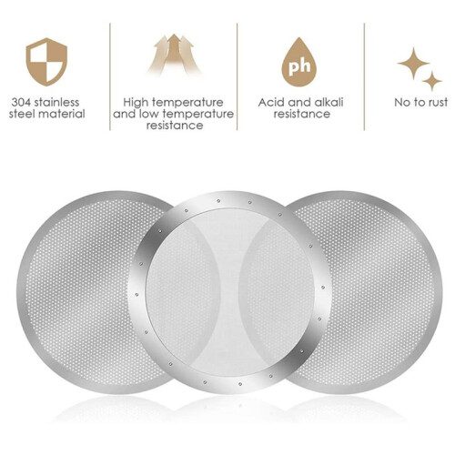 6 Pack Metal Reusable Coffee Filter Mesh for  Coffee Maker Espresso Maker, Silver 2