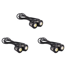 6pcs LED  Eye Backup Light Fog Driving Lamp Car Motorcycle White Light 9W Black