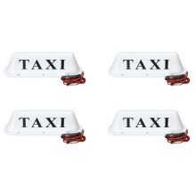 4X White Wasserdichte Taxi Magnetfuß Dach Auto Fahrerhaus LED Zeichen Licht Lampe 12V Pvc