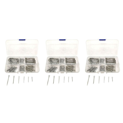 525Pc SPLIT PINS Cotter Fixings Set Assorted Sizes Zinc Plated Steel Hard Case
