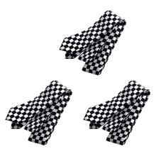 3X Maenner Schwarz Weiss Plaid Kariert Krawatte Hals Binden