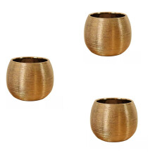 3X Ceramic Plant Pot Planter Unique Gold-Plated  Flower Pot Succulent Flowerpot Flower Vase Plant Pot