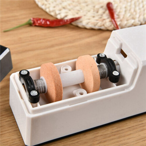 2X USB Fast Electric Knife Sharpener Automatic Adjustable Sharpener 3 Stages for Knives Scissors Household Sharpener 2
