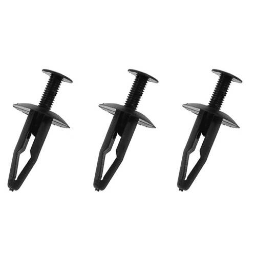 75Pcs Plastic Rivets Fastener Car Bumper Push Clips 32mm Long Black 1