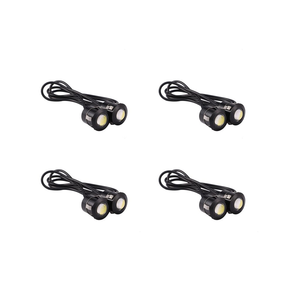 8Pcs Led Eye Backup Fog Driving Lamp Car Motorcycle 9W Black Light/White 4711351721570
