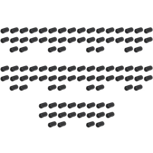 100 Pcs Movable 7mm Inner Diameter Black Ferrite Core Ring Cable Clip