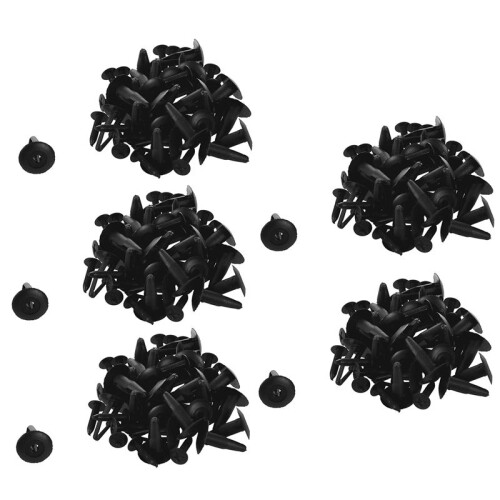 125Pcs Plastic Rivets Fastener Car Bumper Push Clips 32mm Long Black