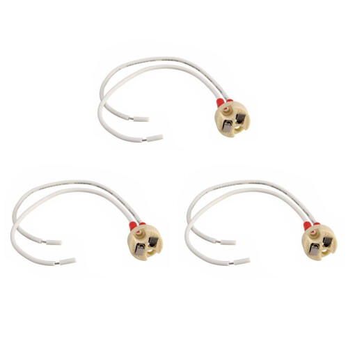3X MR16/GU5.3 Socket Halogen LED Bulb Holder Base Ceramic Cable Main Wire Connector