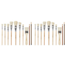 Mop Brush for Acrylic Painting,20 PCS Glaze Brushes for Pottery Goat Hair Blend Mop Brush Set for Pottery Acrylic Paint