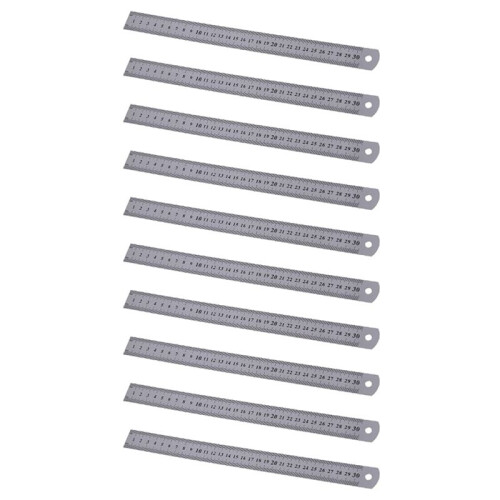 10X Stainless Steel Ruler Measure Metric Function 30cm 12Inch