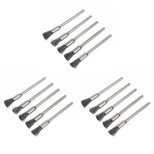 15x Staalborstel voor Boor 3 mm