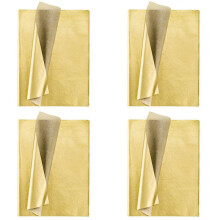 Gold Seiden Papier, 400 Blatt Metallic Verpackung Geschenkpapier für Geburtstag Feier, Jubiläum Valentinstag Geschenk Papier Dekoration