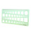 3X Green Plastic Circles Squares Hexagons Geometric Template Ruler 0-20cm 3