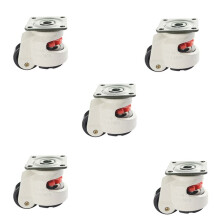 5X Rubberen Voet 40F Voet Niveau-Aanpassingsapparatuur Winkelwagenzwenkwiel 60 Kg Draagvermogen Meubelnivelleringsrol Master Foma-Wiel