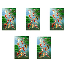 5X 5D Art Diamond Painting Round Full Diamond Koi Carp Stitch Kits Embroidery Home Decors