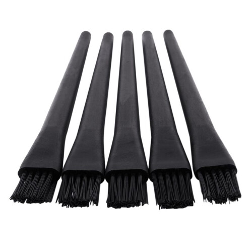 10 Pcs 1.5 X 0.5cm Black Plastic Round Handle Anti Static ESD Brush